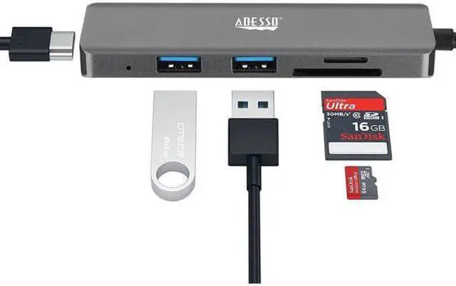 Alt view image 17 of 20 - Adesso 6-in-1 USB-C Multi-Port Docking Station TAA Compliant AUH4020