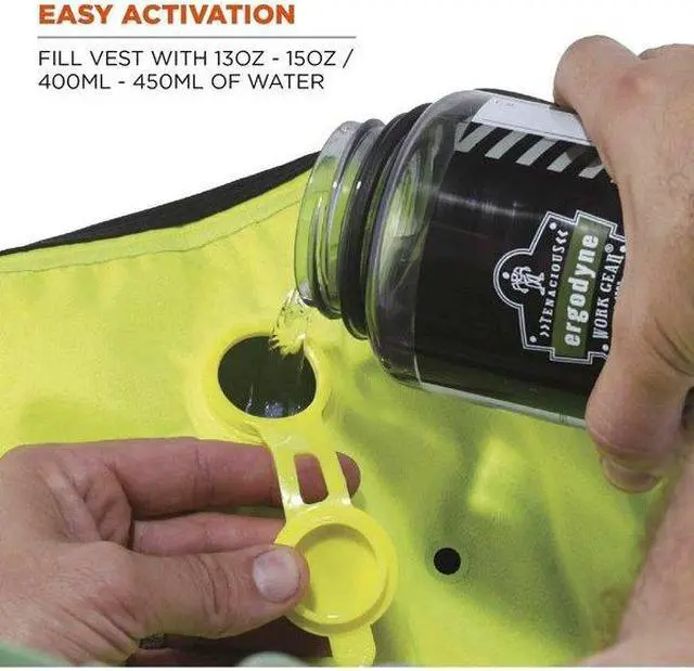Alt view image 3 of 4 - ERGODYNE 6685 Medium Evaporative Cooling Vest, Lime