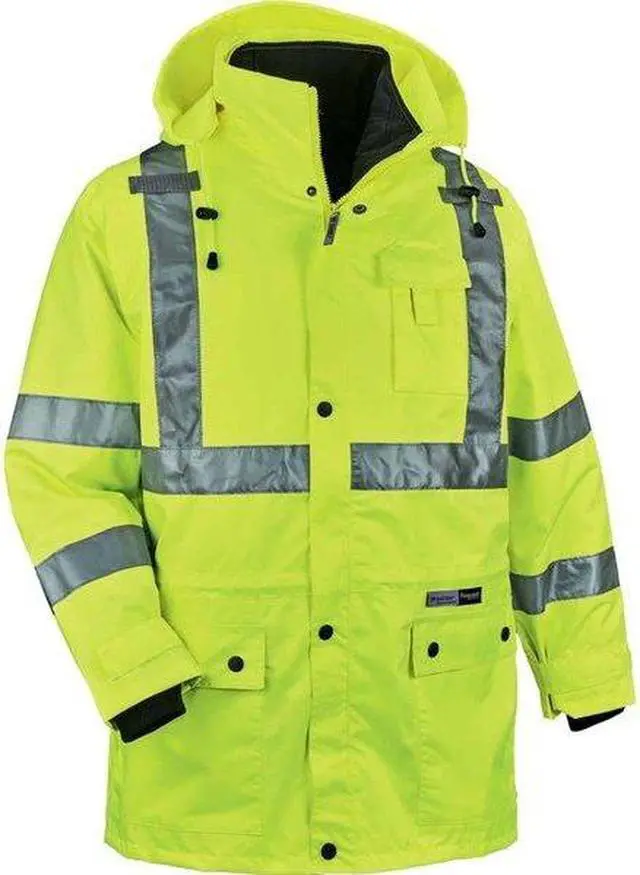 Alt view image 3 of 4 - GLOWEAR BY ERGODYNE 8385 Small Insulated Hooded Jacket, Lime/Black