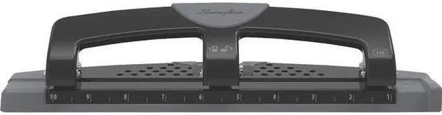 Alt view image 6 of 12 - SWINGLINE A7074134 Three-Hole Paper Punch,12 Sheets,Blk/Gry