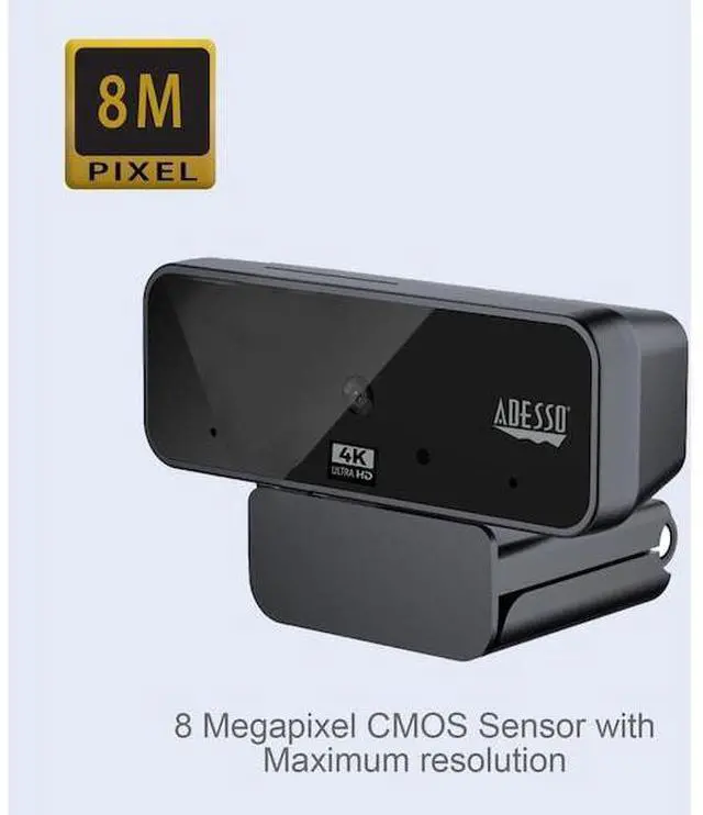 Alt view image 10 of 14 - Adesso CyberTrack HD 3840x2160 Webcam 8 Megapixels Black (CYBERTRACKH6)