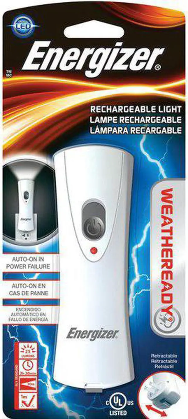 Alt view image 11 of 12 - energizer compact handheld rechargeable plugin flashlight, led 40 lumens, autoon in powerfailure
