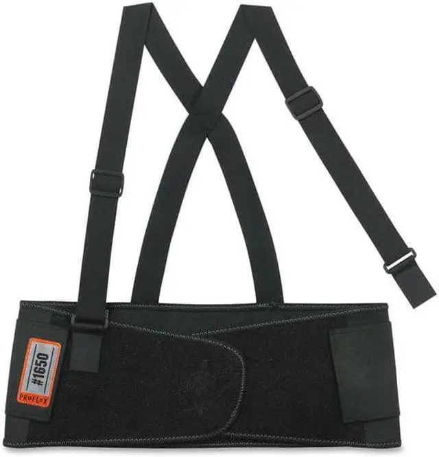 Alt view image 7 of 7 - Ergodyne Economy Elastic Back Support 7-1/2"x30" Black 11092