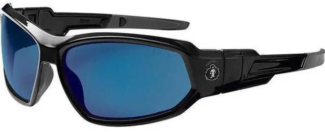 Alt view image 8 of 11 - Ergodyne 56092 Skullerz Loki Safety Glass/Goggle, Black Frame/Blue Mirror Lens,Nylon/Polycarb