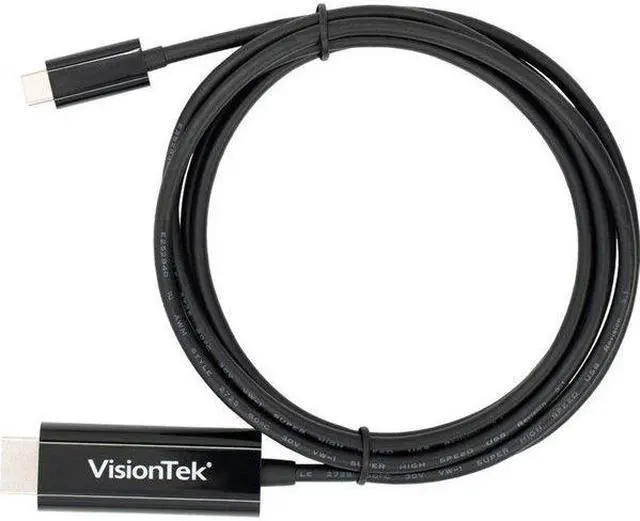 Alt view image 11 of 16 - VisionTek 901219 6 Feet USB C/Thunderbolt 3 to HDMI 2.0 Cable - Black