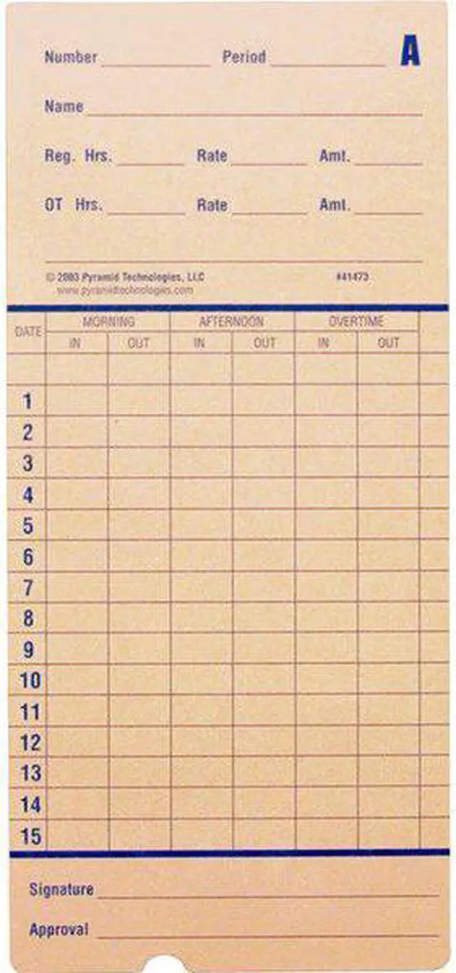 Alt view image 4 of 6 - PYRAMID 42415 Time Card,PK100