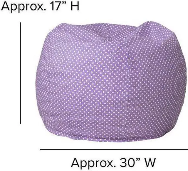 Alt view image 5 of 19 - Small Lavender Dot Bean Bag Chair for Kids and Teens