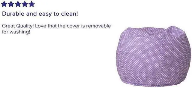 Alt view image 8 of 19 - Small Lavender Dot Bean Bag Chair for Kids and Teens