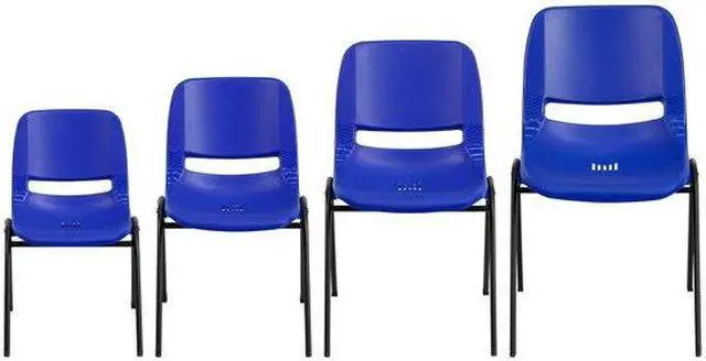 Alt view image 11 of 20 - HERCULES Series 440 lb. Capacity Kid's Navy Ergonomic Shell Stack Chair with Black Frame and 14" Seat Height