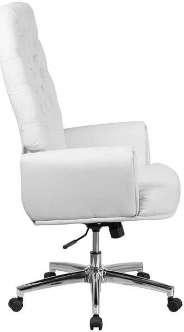 Alt view image 15 of 20 - Flash Furniture High Back Traditional Tufted White Leather Executive Swivel Chair with Arms