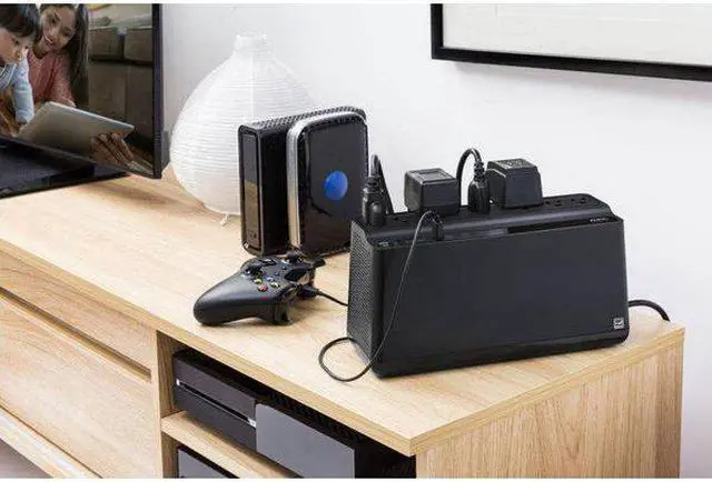 Alt view image 5 of 20 - APC BE850G2 UPS 850VA, 120V, 2 USB charging ports, 9 NEMA outlets(3 surge)- Tower - 8 Hour Recharge - 2 Minute Stand-by - 120 V Input - 120 V AC Output-Stepped Approximated Sine Wave - 6 x NEMA 5-15R