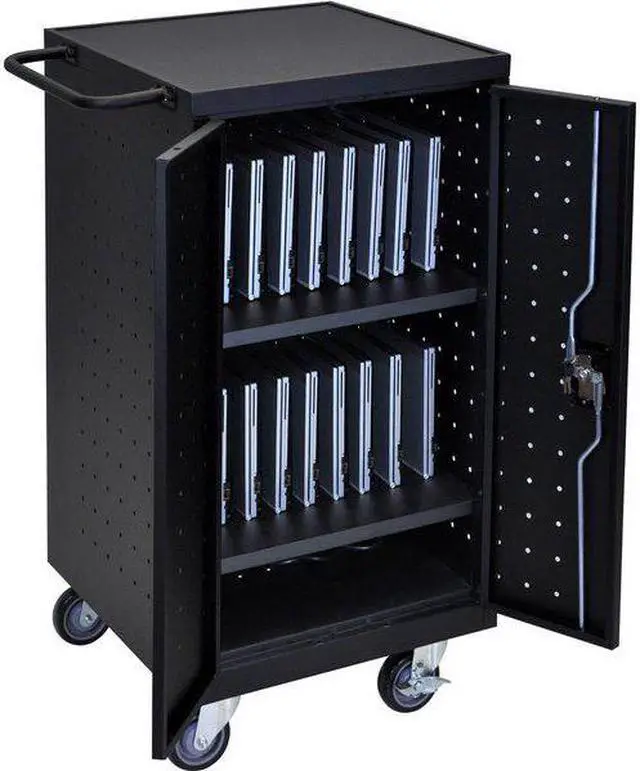 Alt view image 15 of 20 - Luxor Black 18 Laptop Computer Charging Cart