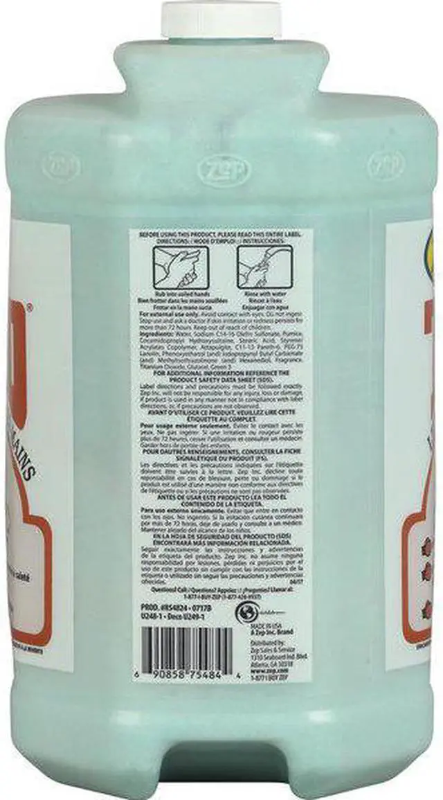 Alt view image 6 of 8 - ZEP R54824 TKO Heavy Duty Hand Cleaner, Lemon-Lime, Blue/Green, 1 Gal. Bottle