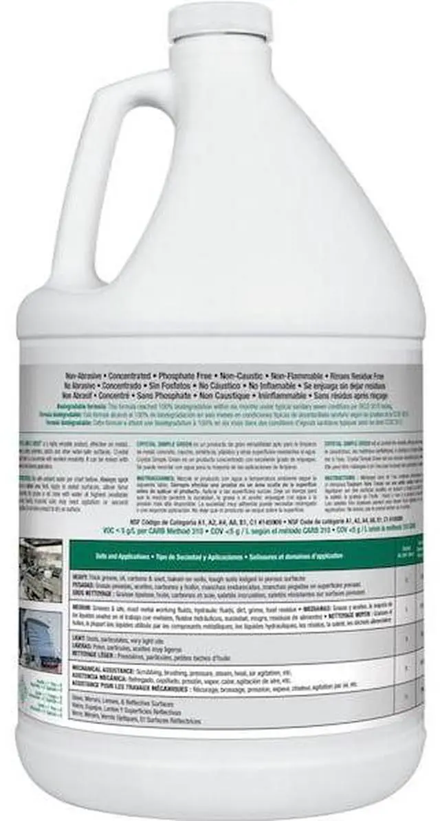 Alt view image 6 of 6 - Simple Green Crystal Industrial Cleaner Degreaser SPG19128
