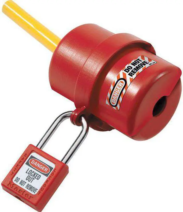 Alt view image 2 of 5 - MASTER LOCK 487 Plug Lockout,Red,9/16In Shackle Dia.