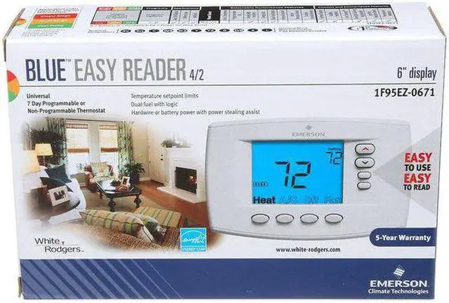 Alt view image 9 of 10 - EMERSON 1F95EZ-0671 Blue Series 6 Thermostat