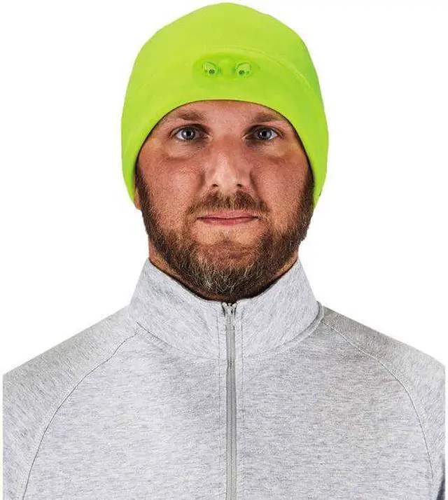 Alt view image 5 of 8 - ERGODYNE 6804 Beanie Cap,Over The Head,Universal,Lime