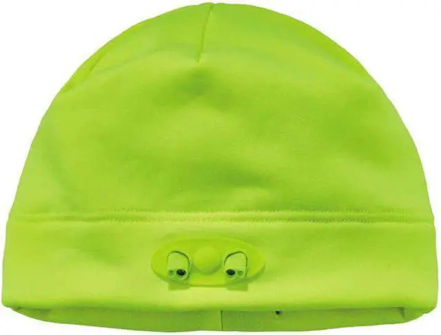 Alt view image 7 of 8 - ERGODYNE 6804 Beanie Cap,Over The Head,Universal,Lime