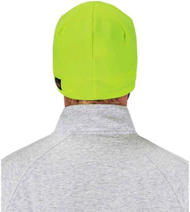 Alt view image 8 of 8 - ERGODYNE 6804 Beanie Cap,Over The Head,Universal,Lime