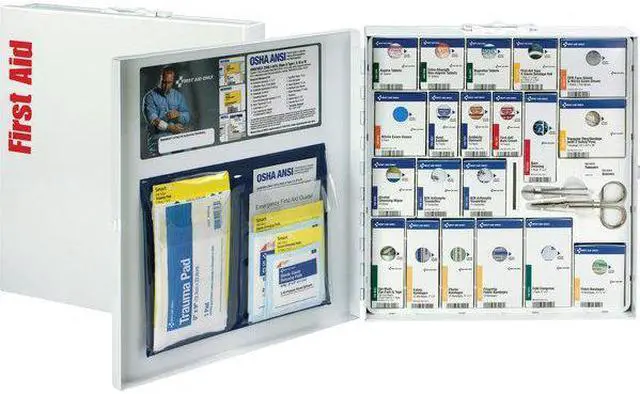 Alt view image 14 of 14 - First Aid Only FAO746000 First Aid Kit Cabinet, White - 50 Persons