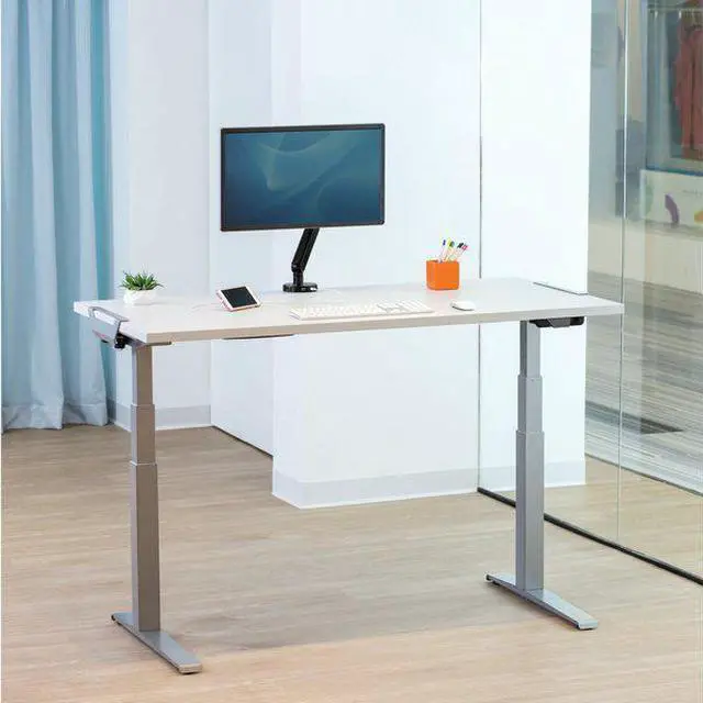 Alt view image 8 of 12 - Fellowes - 9649401 - Fellowes High Pressure Laminate Desktop Gray - 48x24 - Gray Rectangle, High Pressure Laminate (HPL)