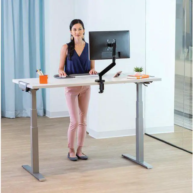 Alt view image 5 of 12 - Fellowes - 9649401 - Fellowes High Pressure Laminate Desktop Gray - 48x24 - Gray Rectangle, High Pressure Laminate (HPL)
