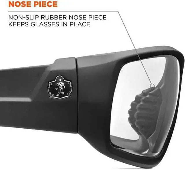 Alt view image 5 of 6 - Ergodyne 50400 Skullerz Odin Safety Glasses, Matte Black Frame/Clear Lens, Nylon/Polycarb
