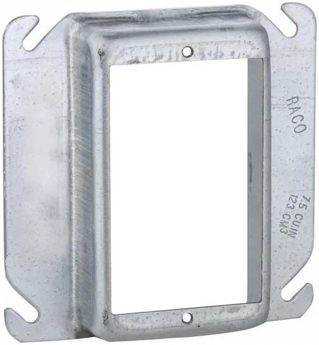 Alt view image 6 of 8 - RACO 774 Mud Ring, 1 Gang, Galvanized Zinc, Square Box Type