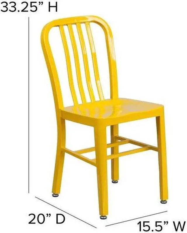 Alt view image 2 of 6 - Flash Furniture Colorful Restaurant Chair Yellow 2 Pack (2CH6120018YL)