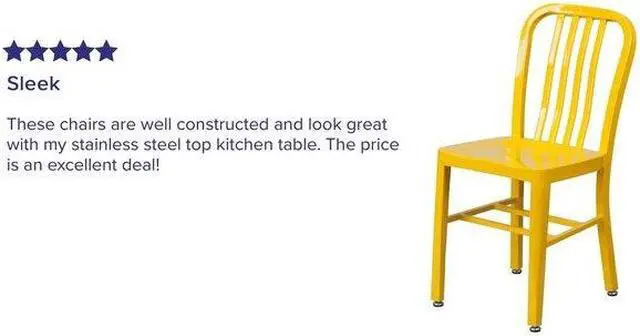 Alt view image 5 of 6 - Flash Furniture Colorful Restaurant Chair Yellow 2 Pack (2CH6120018YL)