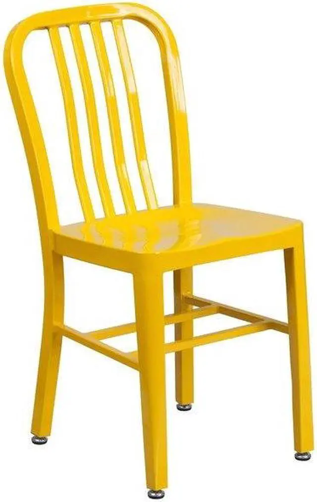 Alt view image 6 of 6 - Flash Furniture Colorful Restaurant Chair Yellow 2 Pack (2CH6120018YL)