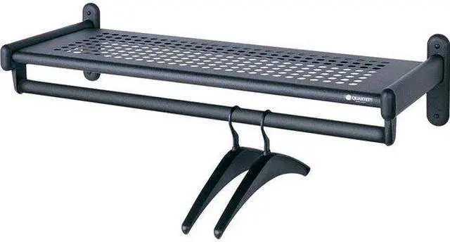 Alt view image 6 of 10 - Metal Wall Shelf Rack, Powder Coated Textured Steel, 36w X 14-1/2d X 6h, Black