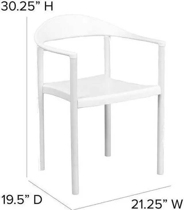 Alt view image 12 of 20 - HERCULES Series 1000 lb. Capacity White Plastic Cafe Stack Chair