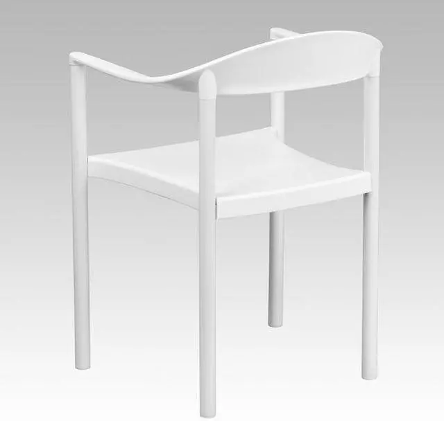 Alt view image 19 of 20 - HERCULES Series 1000 lb. Capacity White Plastic Cafe Stack Chair