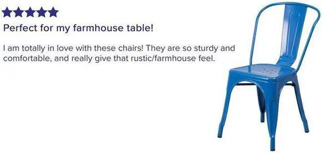 Alt view image 17 of 20 - Flash Furniture Metal Indoor/Outdoor Stackable Chair, Blue