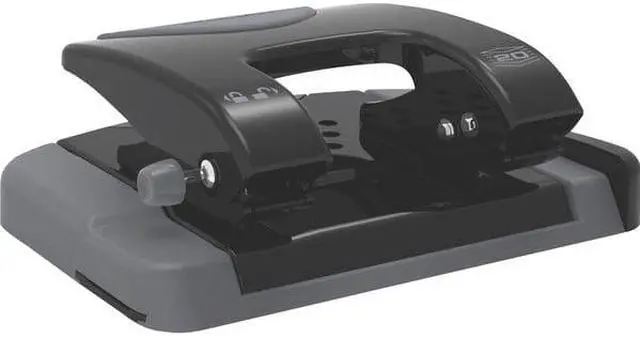 Alt view image 4 of 9 - SWINGLINE A7074135 Two-Hole Paper Punch,20 Sheets,Blck/Gray