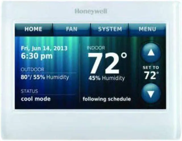 Alt view image 3 of 4 - Honeywell TH9320WF5003 Wi-Fi 9000 Color Touchscreen Programmable Wi-Fi Thermostat (3H/2C)