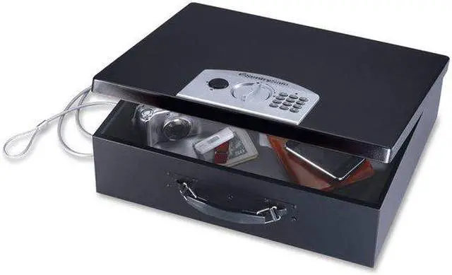 Alt view image 8 of 9 - Sentry Safe PL048E Portable Security Safe 0.49 ft³ - Electronic Lock Bolt(s) - 5.8" x 17.5" x 13.6" - Black