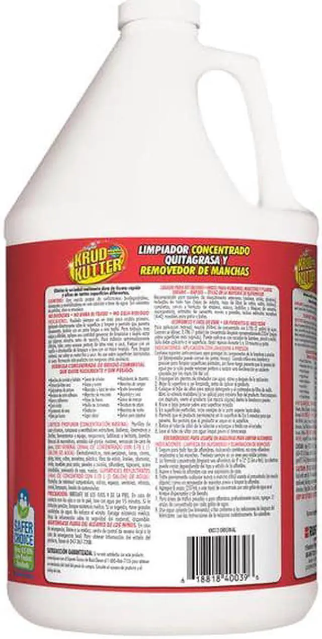 Alt view image 6 of 7 - KRUD KUTTER KK012 Cleaner/Degreaser Stain Remover, Jug, 1 gal, Concentrated,