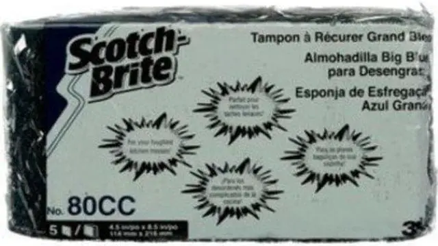 Alt view image 4 of 4 - SCOTCH-BRITE 80CC Scouring Pad,4-1/2" L x 8-1/2" W,PK5