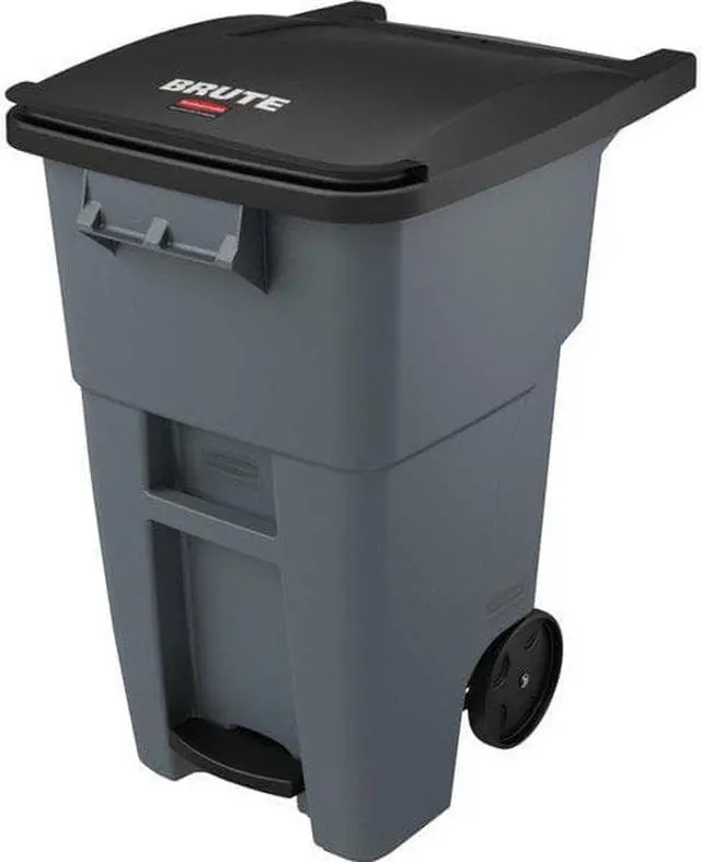Alt view image 5 of 5 - Rubbermaid 1971956 Brute Step-On Rollouts, Square, 50 Gal, Gray