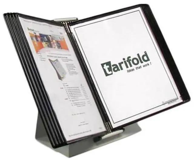 Alt view image 2 of 2 - Tarifold D271 Desktop Reference System - 10 Panels with Black Borders - White Base