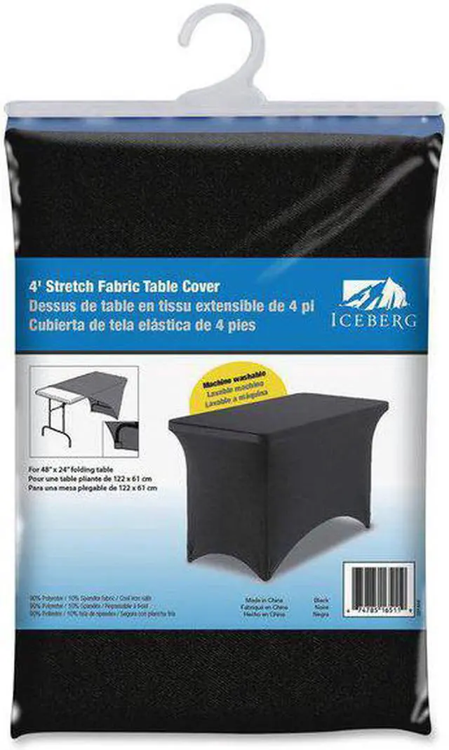 Alt view image 13 of 15 - iGear Fabric Table Cover Polyester/Spandex 24 x 48 Black 16511