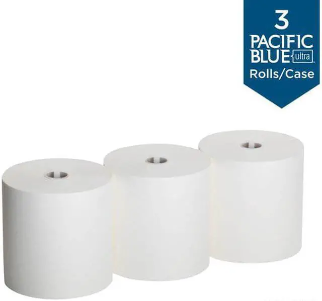 Alt view image 16 of 16 - Georgia-Pacific Pacific Blue Ultra White Ultra Towels - 7.87" x 1150 ft - White - Flexible - 3 Rolls Per Carton - 3 / Carton