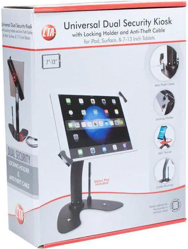 Alt view image 15 of 20 - Cta Digital Universal Dual Security Kiosk With Locking Holder And Anti-Theft Cable