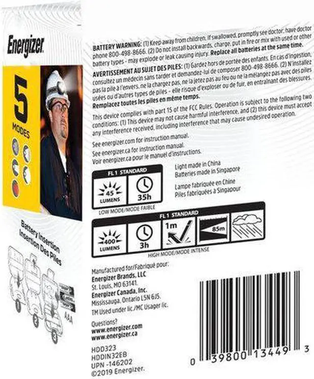 Alt view image 6 of 7 - ENERGIZER HDDIN32EB ENERGIZER 250 Lumens, LED Gray Headlamp