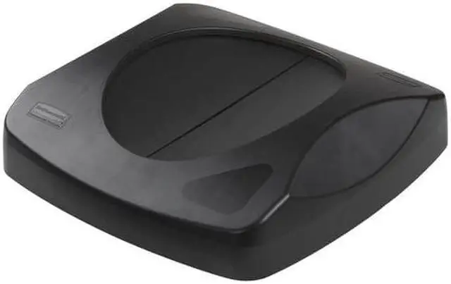 Alt view image 4 of 9 - RUBBERMAID FG268988BLA Trash Can Top,Drop Top,Swing Closure,B