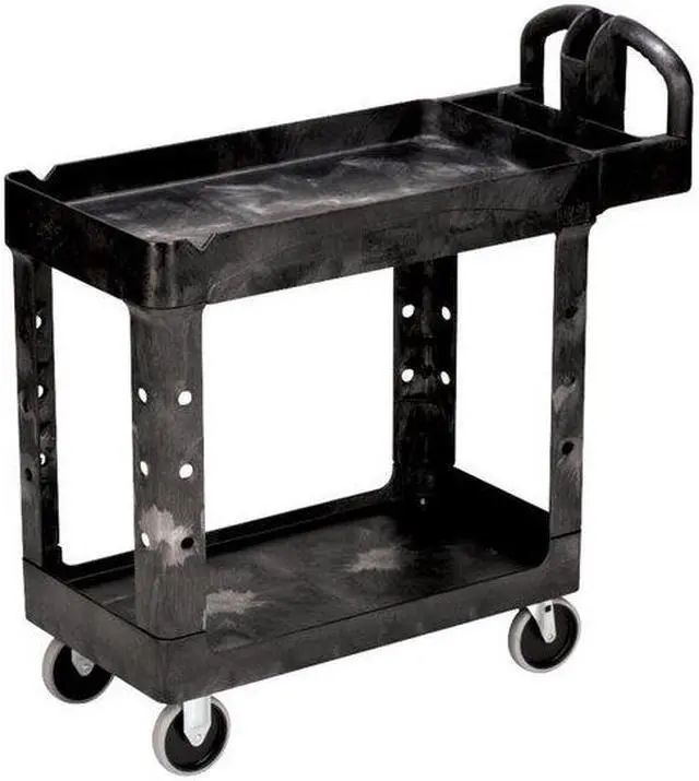 Alt view image 3 of 5 - RUBBERMAID FG450088BLA Structural Foam Utility Cart with Deep Lipped Plastic