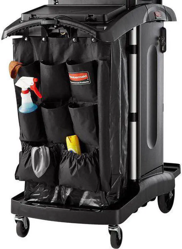 Alt view image 7 of 12 - RUBBERMAID FG9T9000BLA Pocket Bag,Black,Polyester
