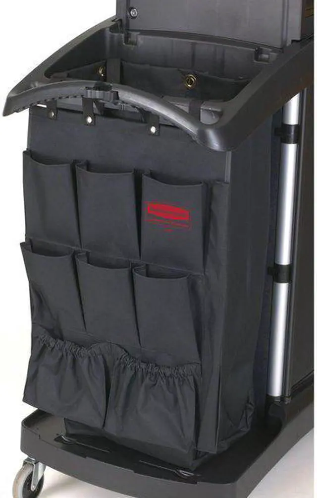 Alt view image 8 of 12 - RUBBERMAID FG9T9000BLA Pocket Bag,Black,Polyester